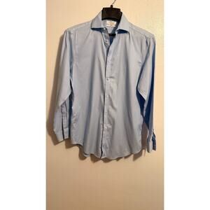 Calvin Klein Steel+ Mens Dress Shirt Slim Fit Wrinkle Free Sz L 34/35 16